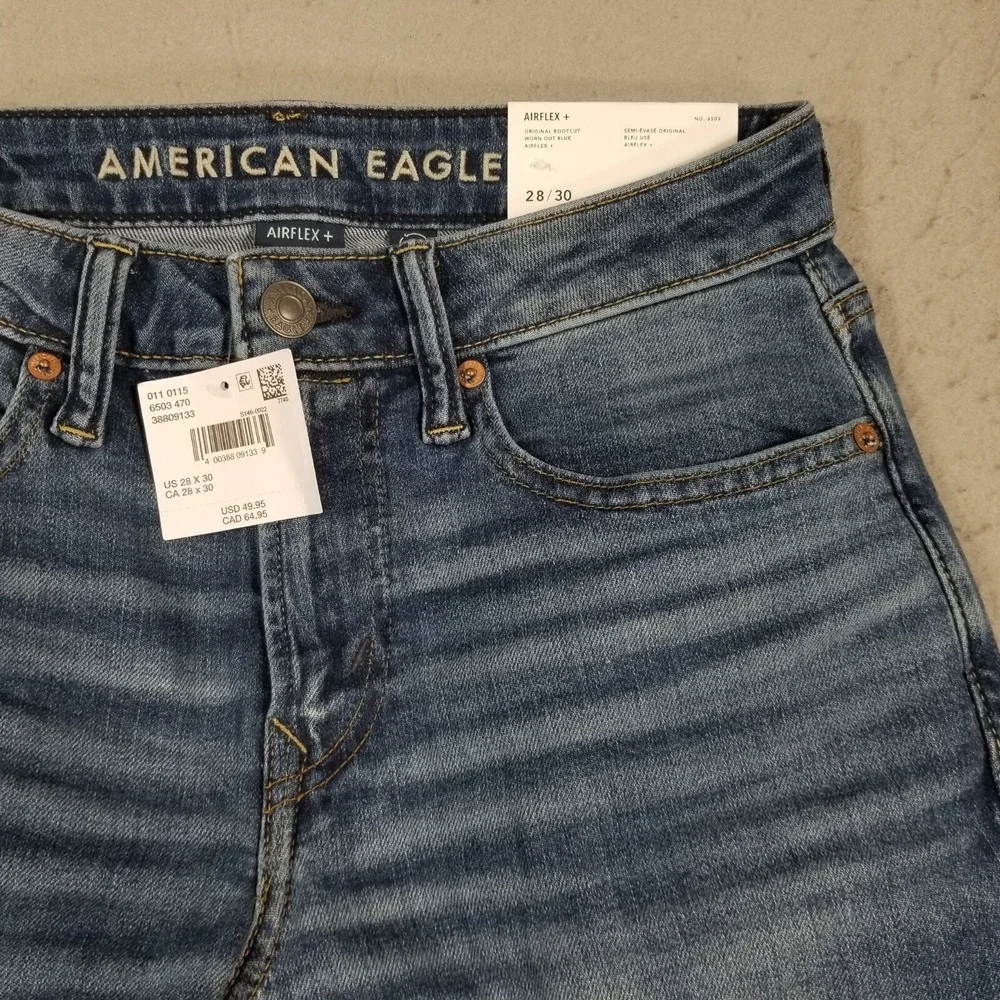 American Eagle jeans mens 28x30 Airflex+ blue flex stretch denim pants NEW